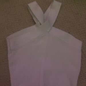 Aritzia White Ribbed Crop Top